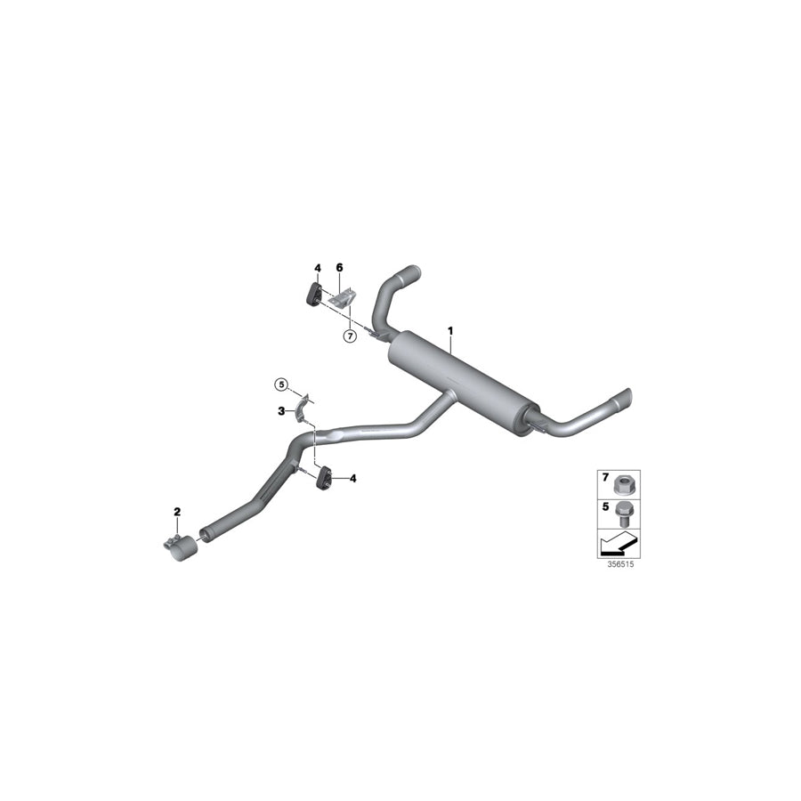 Genuine BMW 18308577471 F16 Rear Muffler (Inc. X6 40dX) | ML Performance US Car Parts