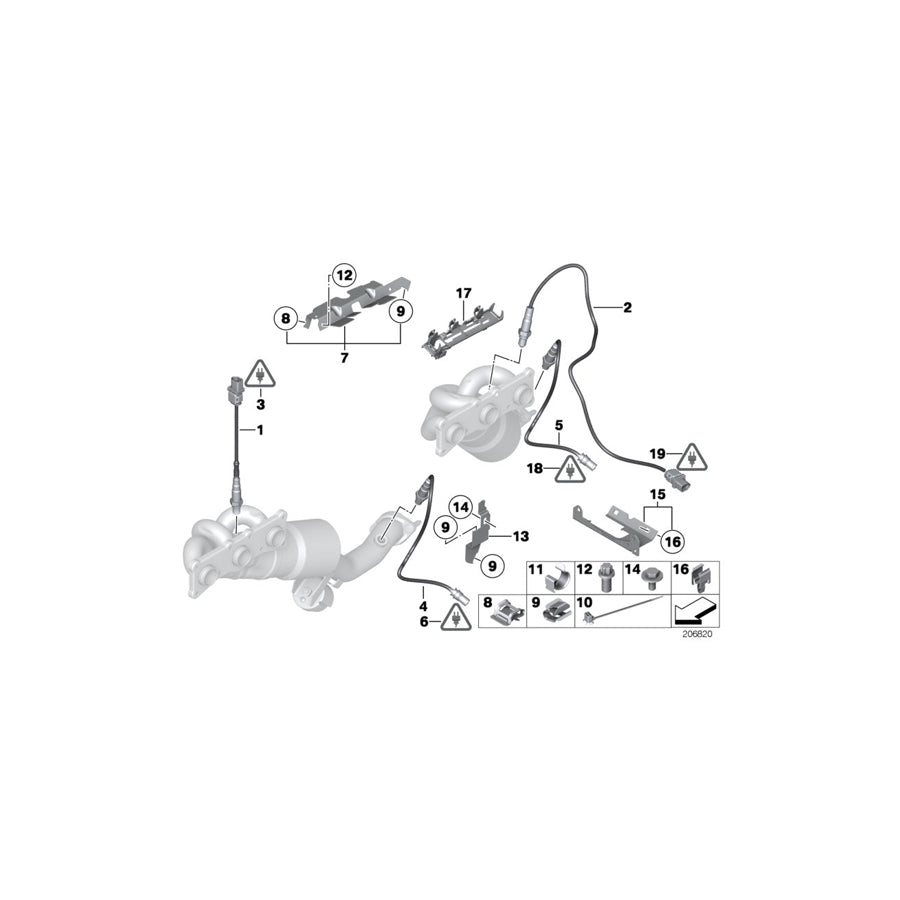 Genuine BMW 11787596909 F25 Lambda Monitor Sensor L= 650mm (Inc. X3 28iX) | ML Performance US Car Parts