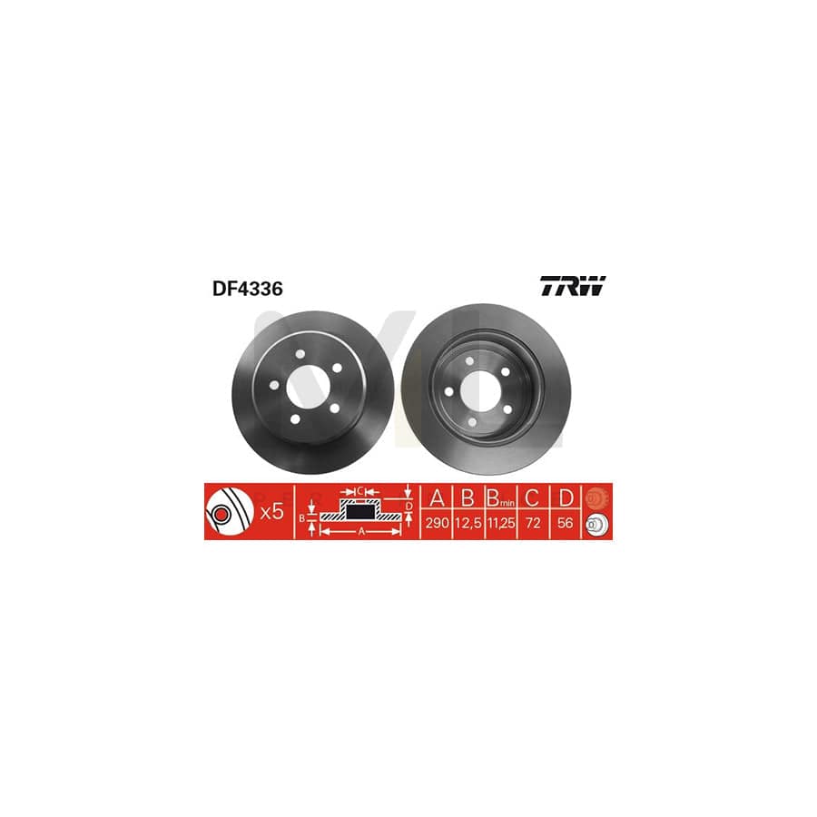 TRW DF4336 Brake Disc Solid, Painted | ML Performance Car Parts