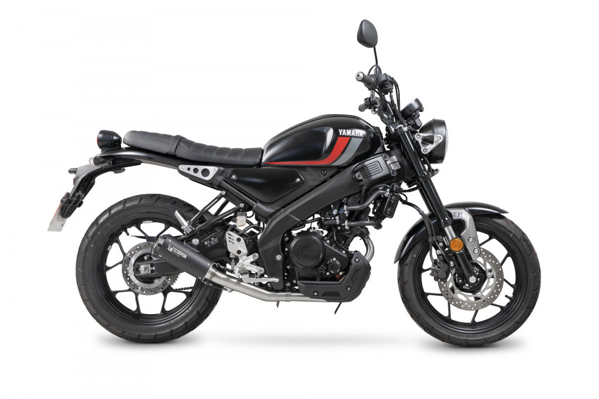 Scorpion PYA117SYSBCER Yamaha XSR-125 Red Power Full System - Black Ceramic Coated Sleeve | ML Performance US US