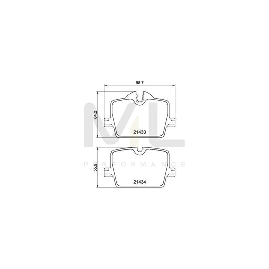 Brembo P 06 114 Brake Pad Set Prepared For Wear Indicator, With Anti-Squeak Plate, With Brake Caliper Screws | ML Performance Car Parts