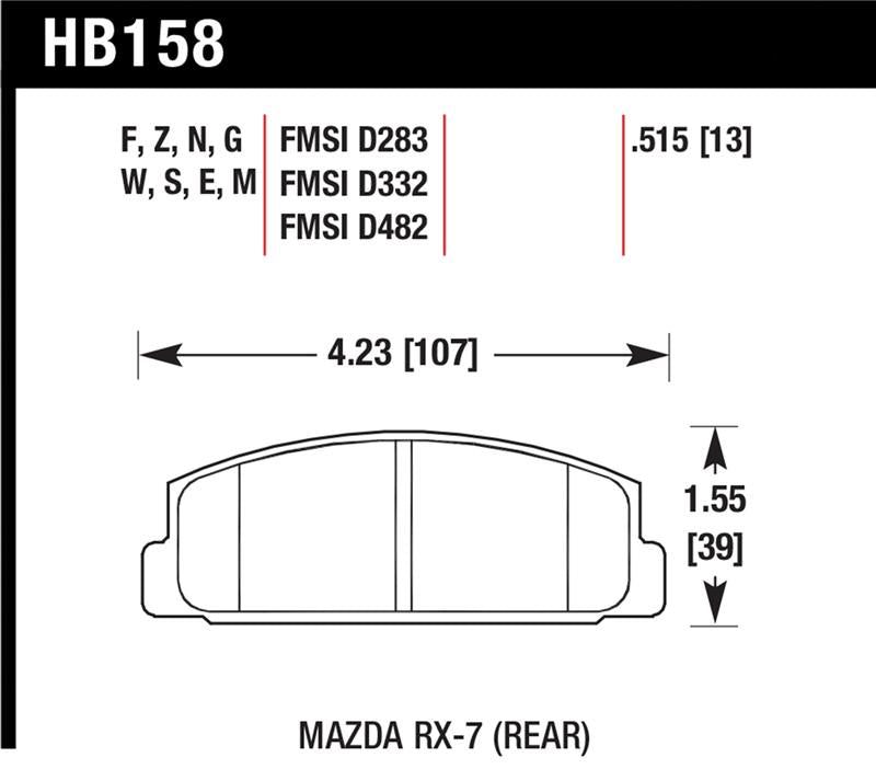 Hawk Performance Hawk 86-95 Mazda RX-7 HP+ Street Rear Brake Pads