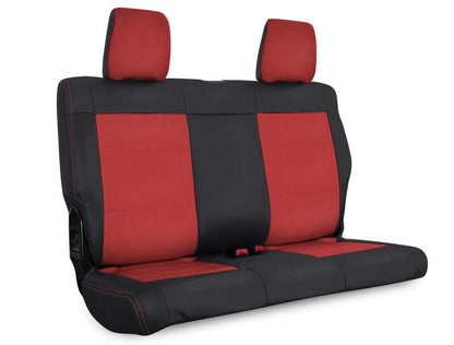 PRP Seats PRP 07-10 Jeep Wrangler JK Rear Seat Covers/2 door - Black/Red