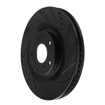 R1 Concepts R1 19-24 Infiniti QX50 Front Right Drilled & Slotted Black Brake Rotor