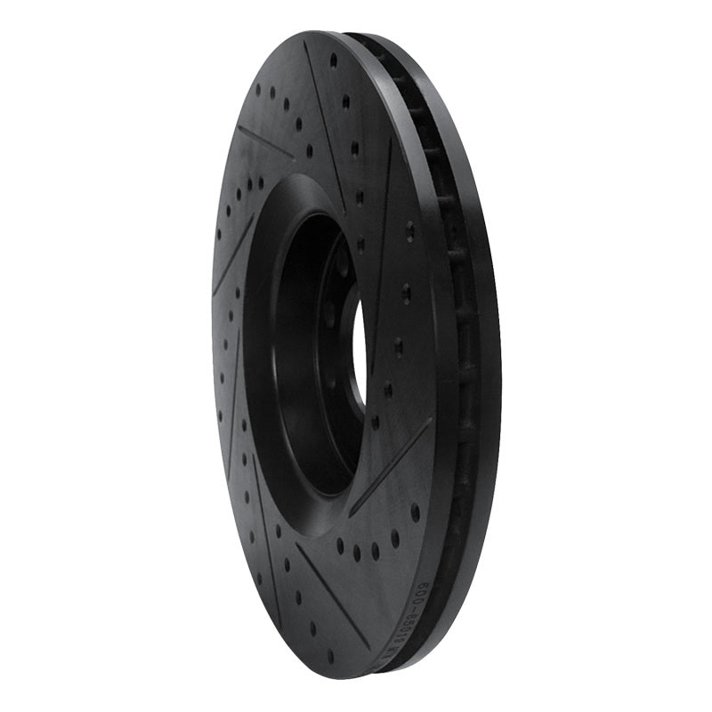 R1 Concepts R1 03-11 Cadillac BLS (Mexico) Front Left Drilled & Slotted Black Brake Rotor