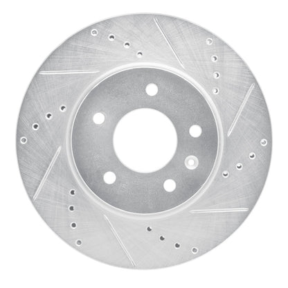 R1 Concepts R1 07-15 Chevrolet Equinox Front Right Drilled & Slotted Silver Brake Rotor