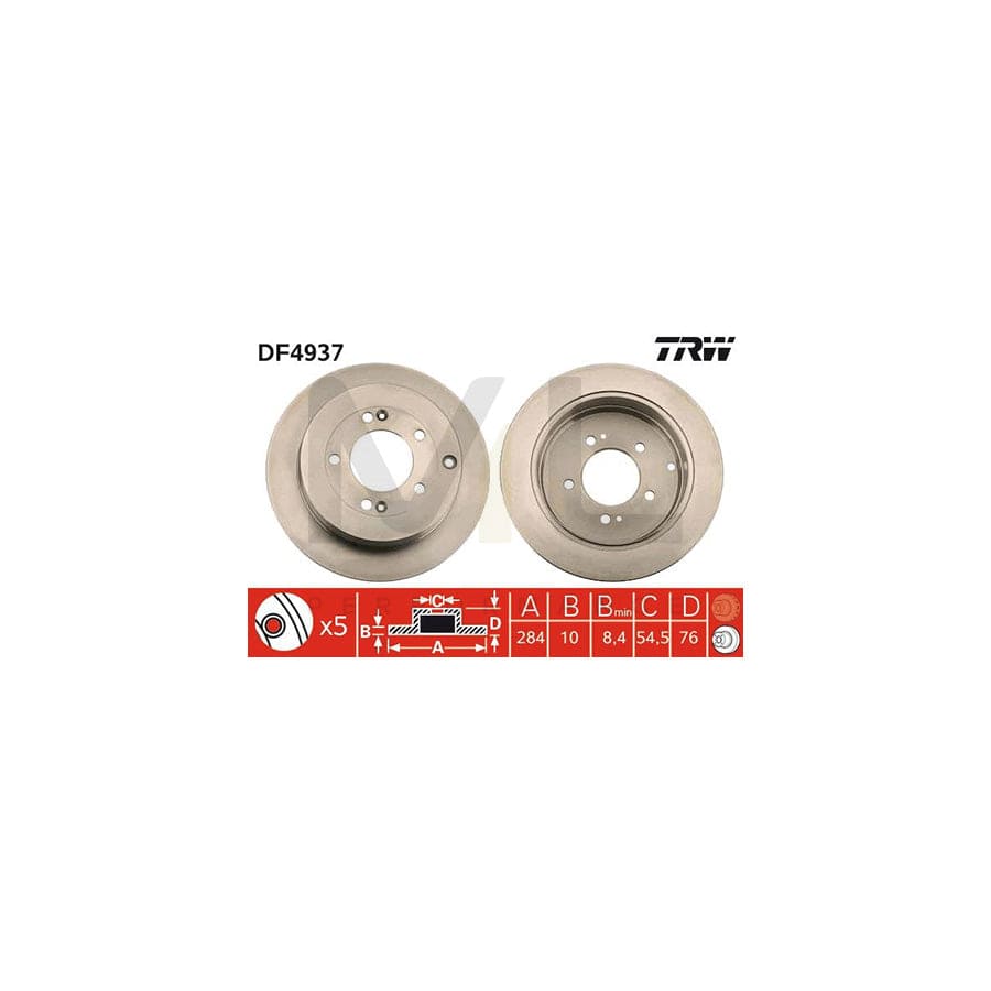 TRW DF4937 Brake Disc Solid, Painted | ML Performance Car Parts