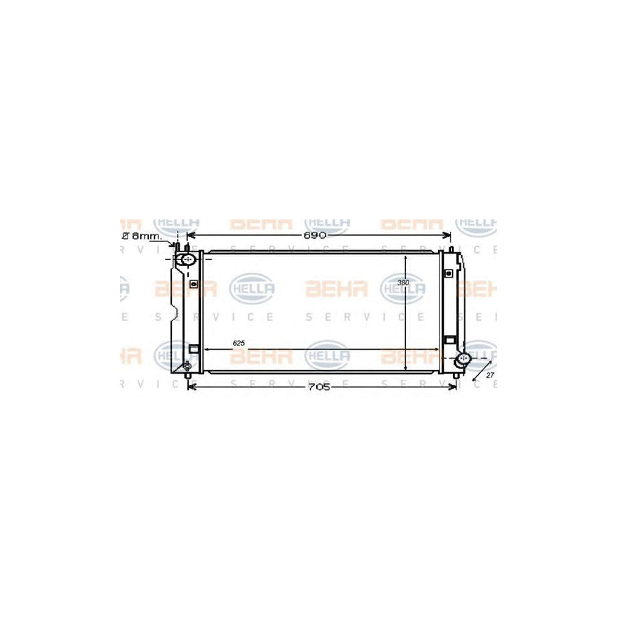 Hella 8MK 376 753-731 Engine Radiator For Toyota Corolla