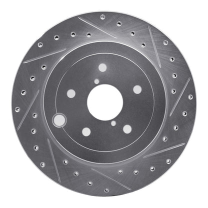 R1 Concepts R1 08-20 Subaru WRX STI Rear Right Drilled & Slotted Silver Brake Rotor