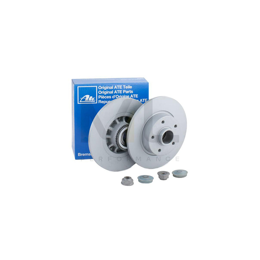 ATE 24.0112-0217.2 Brake Disc Solid, Coated, with ABS sensor ring, with wheel bearing  - 1 piece