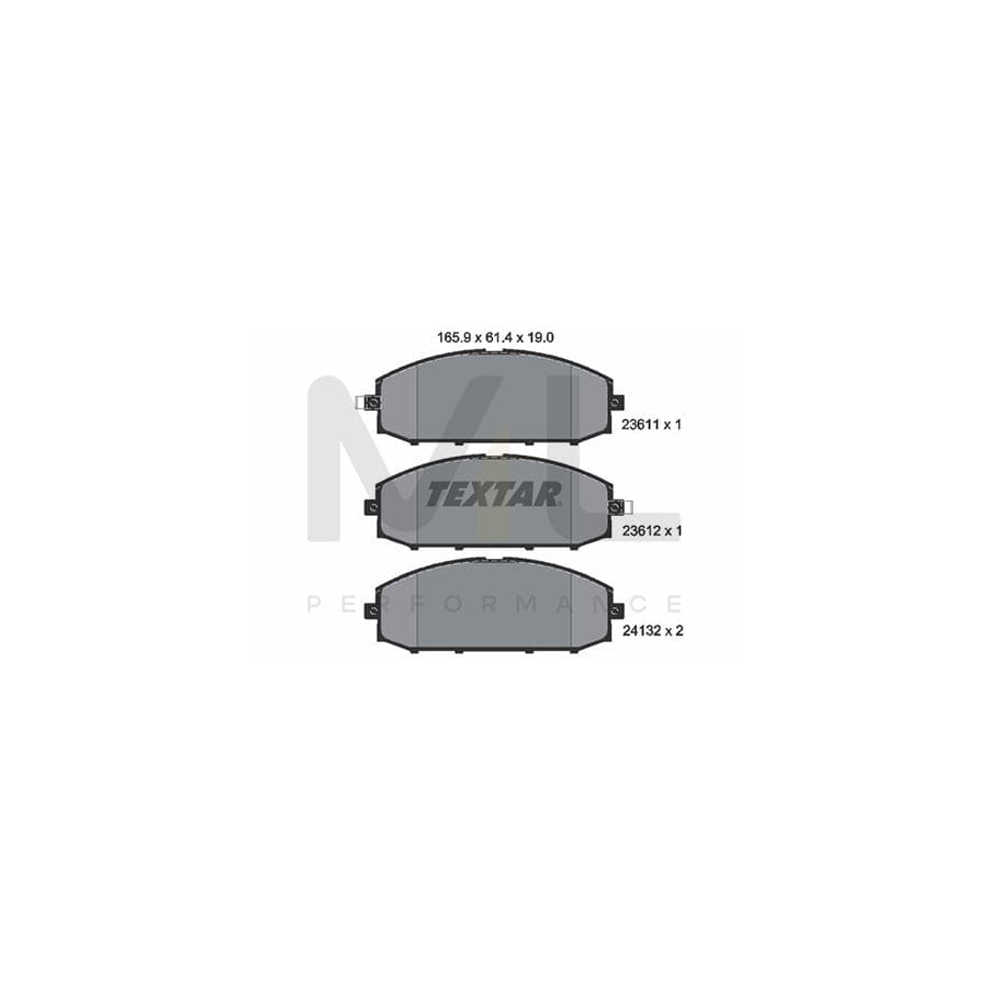TEXTAR 2361101 Brake pad set for NISSAN PATROL with acoustic wear warning | ML Performance Car Parts