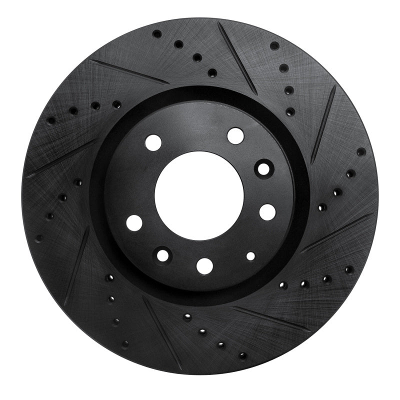 R1 Concepts R1 04-08 Mazda RX-8 Front Right Drilled & Slotted Black Brake Rotor