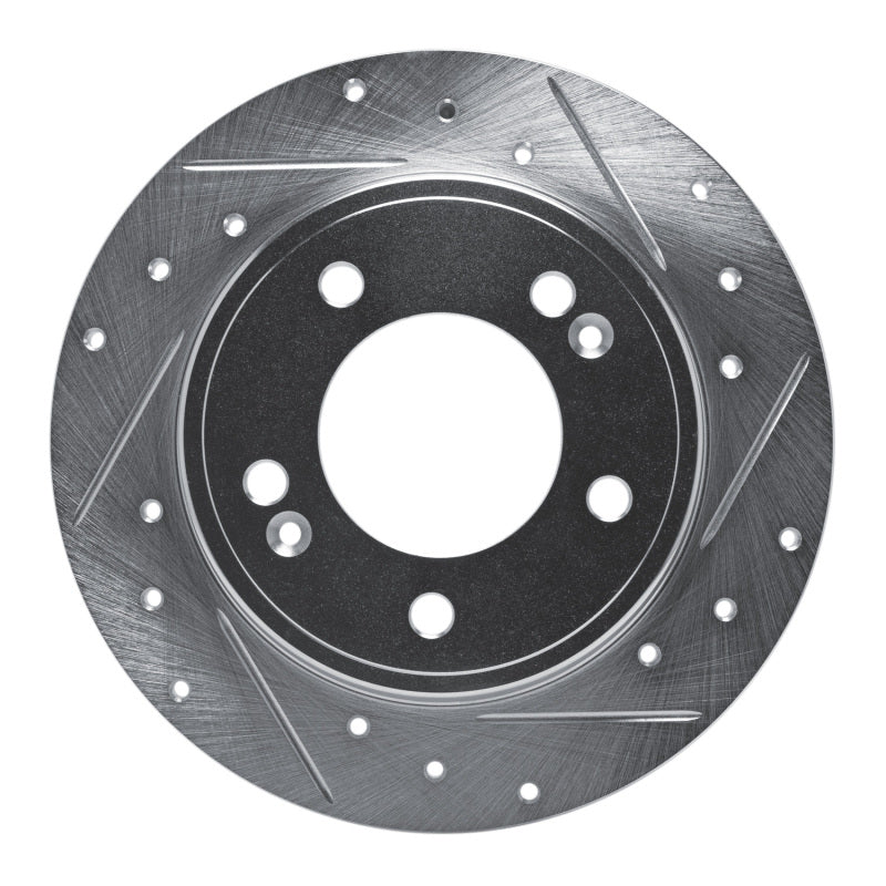 R1 Concepts R1 11-25 Hyundai Elantra Coupe Rear Right Drilled & Slotted Silver Brake Rotor
