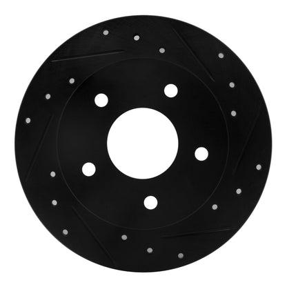 R1 Concepts R1 89-93 Nissan Maxima Rear Right Drilled & Slotted Black Brake Rotor