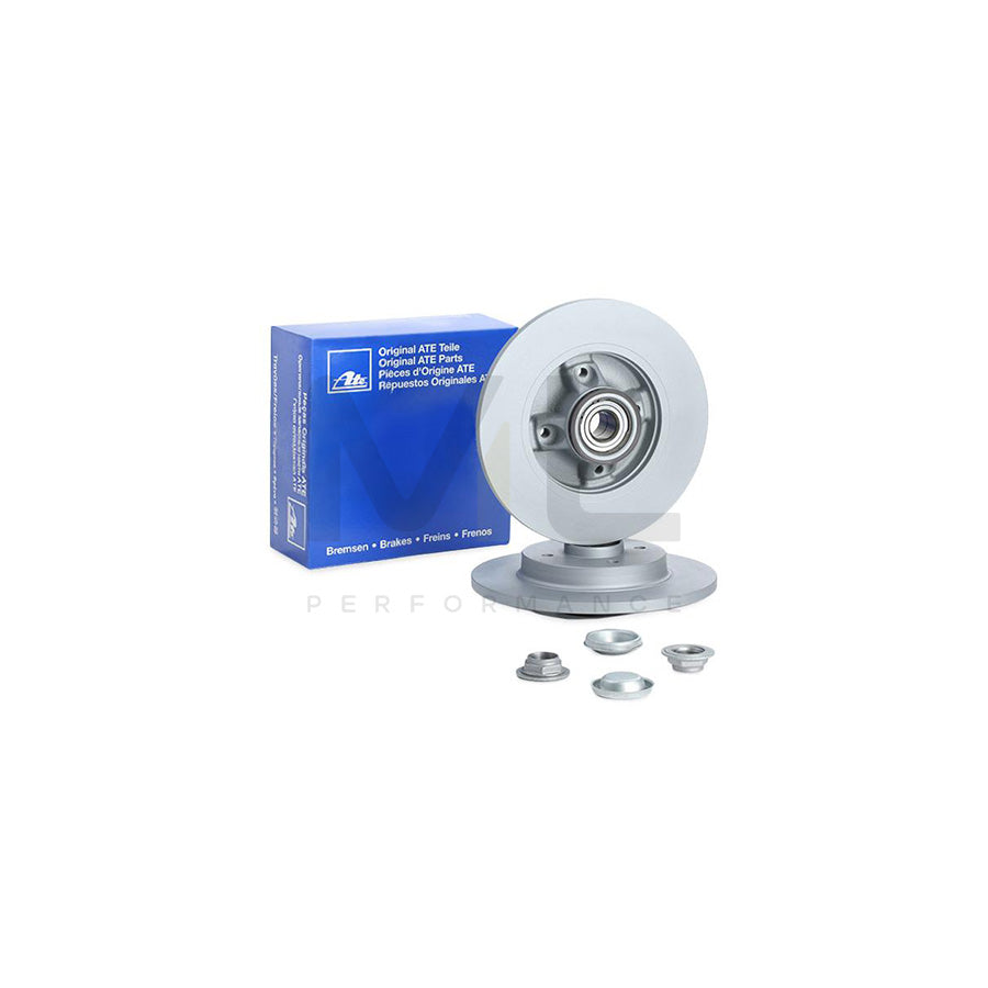 ATE 24.0112-0194.2 Brake Disc Solid, Coated, with ABS sensor ring, with wheel bearing  - 1 piece