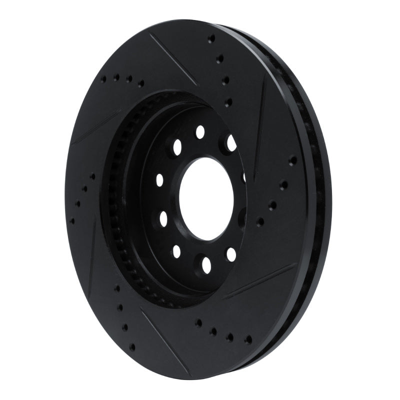 R1 Concepts R1 04-07 Ford Freestar Front Left Drilled & Slotted Black Brake Rotor
