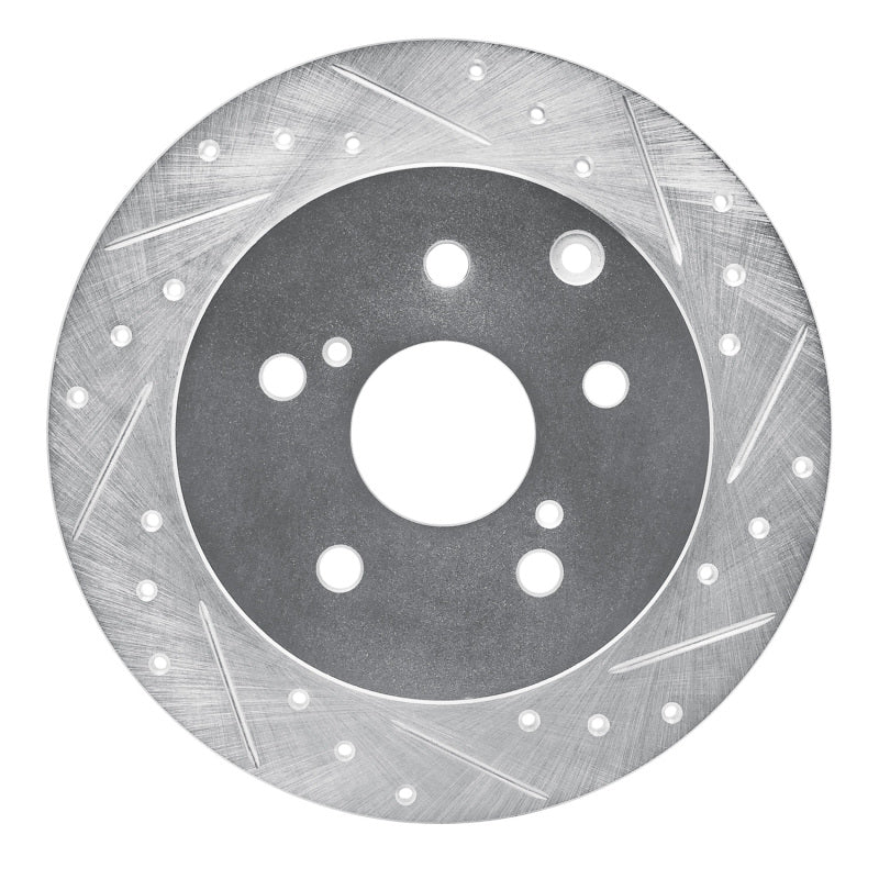 R1 Concepts R1 09-13 Pontiac Vibe Rear Right Drilled & Slotted Silver Brake Rotor