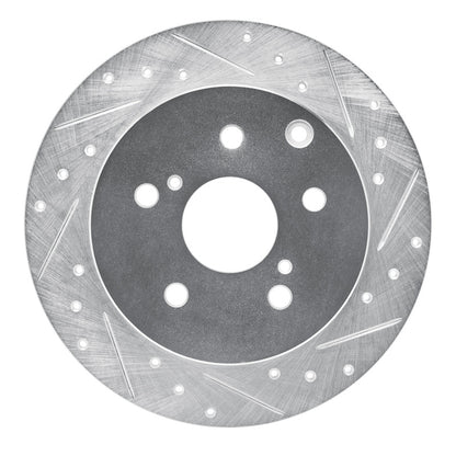 R1 Concepts R1 09-13 Pontiac Vibe Rear Right Drilled & Slotted Silver Brake Rotor