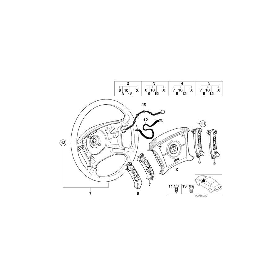 Genuine BMW 32346751179 E53 Leather Steering Wheel SCHWARZ (Inc. X5 3.0d, X5 3.0i & X5 4.4i) | ML Performance US Car Parts