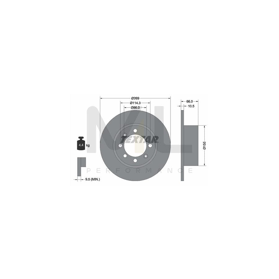 TEXTAR 92010000 Brake Disc Solid, without wheel hub, without wheel studs | ML Performance Car Parts