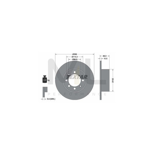 TEXTAR 92010000 Brake Disc Solid, without wheel hub, without wheel studs | ML Performance Car Parts
