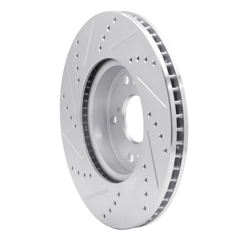 R1 Concepts R1 13-22 Honda Accord Sedan Front Right Drilled & Slotted Silver Brake Rotor