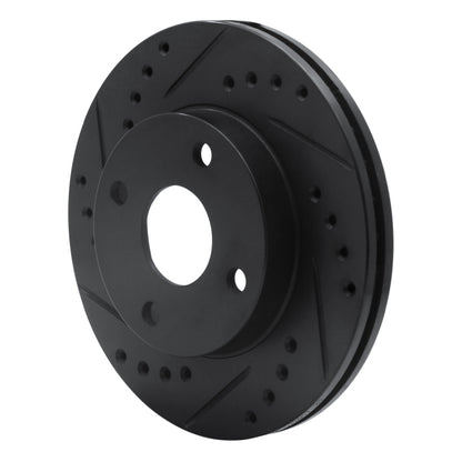 R1 Concepts R1 90-01 Ford Escort Front Left Drilled & Slotted Black Brake Rotor