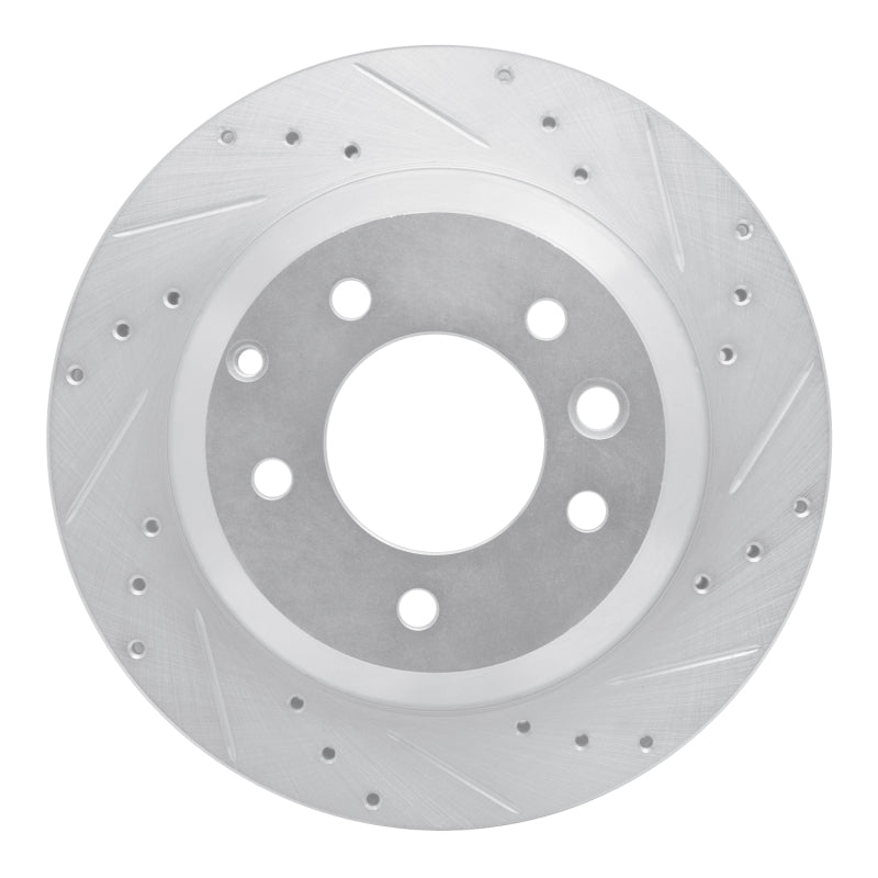 R1 Concepts R1 03-18 Audi Q7 Rear Right Drilled & Slotted Silver Brake Rotor
