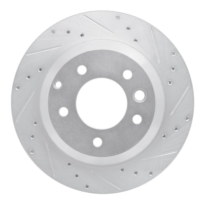 R1 Concepts R1 03-18 Audi Q7 Rear Right Drilled & Slotted Silver Brake Rotor