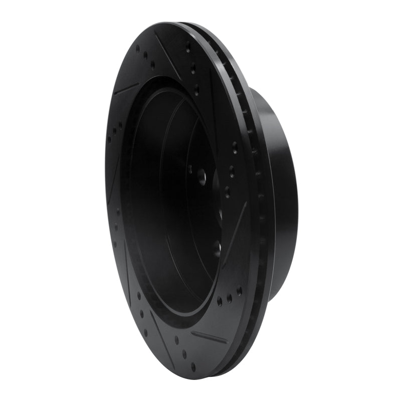 R1 Concepts R1 10-17 Chevrolet Equinox Rear Left Drilled & Slotted Black Brake Rotor