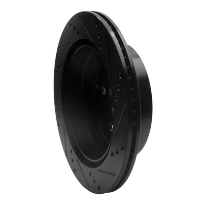 R1 Concepts R1 10-17 Chevrolet Equinox Rear Left Drilled & Slotted Black Brake Rotor