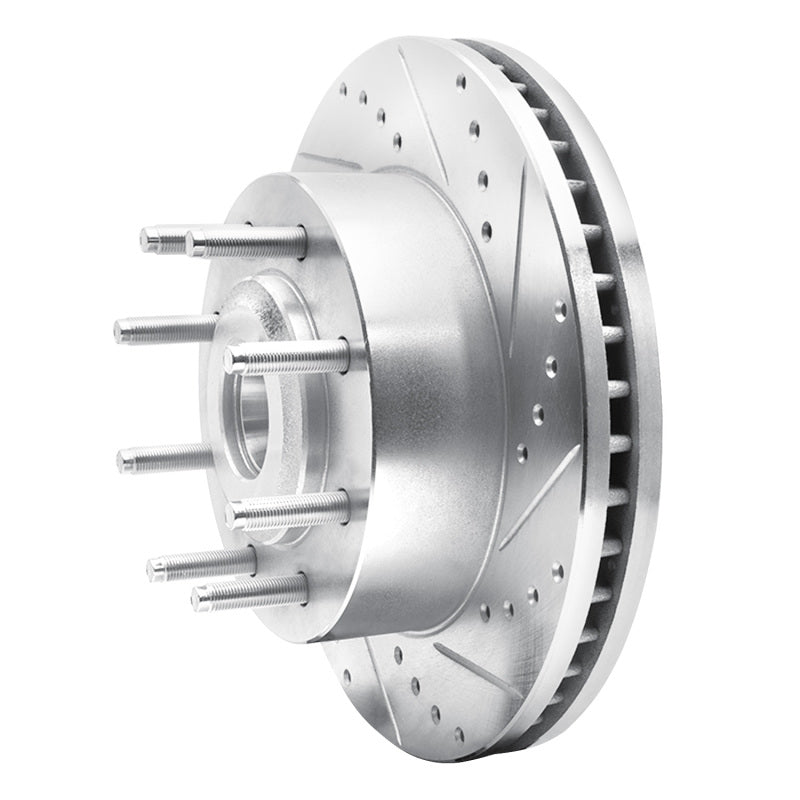 R1 Concepts R1 05-07 Ford F-250 2WD (Super Duty) Front Right Drilled & Slotted Silver Brake Rotor