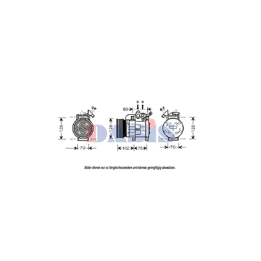 AKS Dasis 851364N Compressor, Air Conditioning for Land Rover Freelander