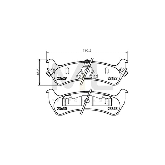 Hella 8DB 355 010-031 Brake Pad Set For Ford Usa Explorer With Acoustic Wear Warning