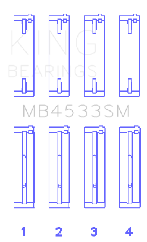 King Engine Bearings Audi 2.1L/2.2L 10V/20V 5cyl Turbo (Size 0.25 Oversized) Main Bearing Set