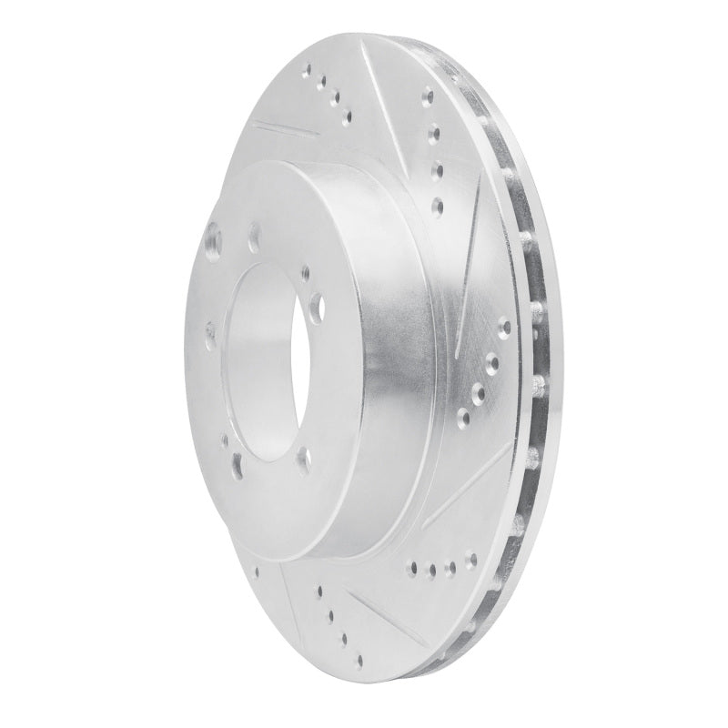 R1 Concepts R1 03-06 Mitsubishi Lancer Rear Right Drilled & Slotted Silver Brake Rotor