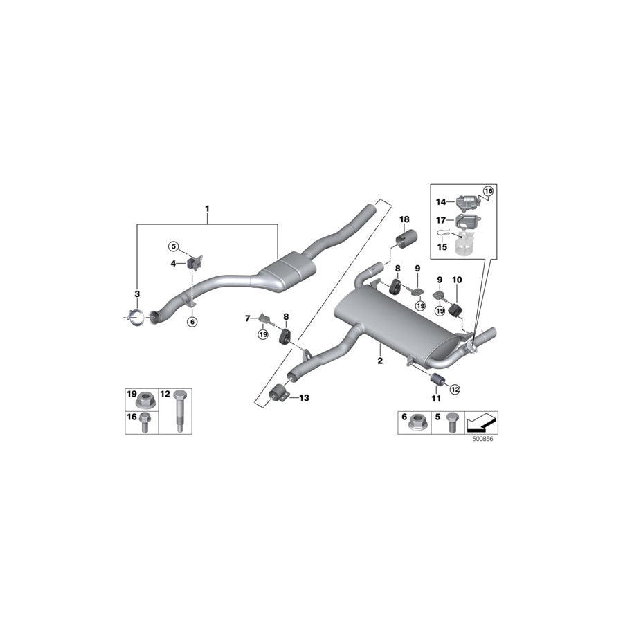Genuine BMW 18308488034 G02 Rear Muffler With Exhaust Flap (Inc. X4) | ML Performance US Car Parts