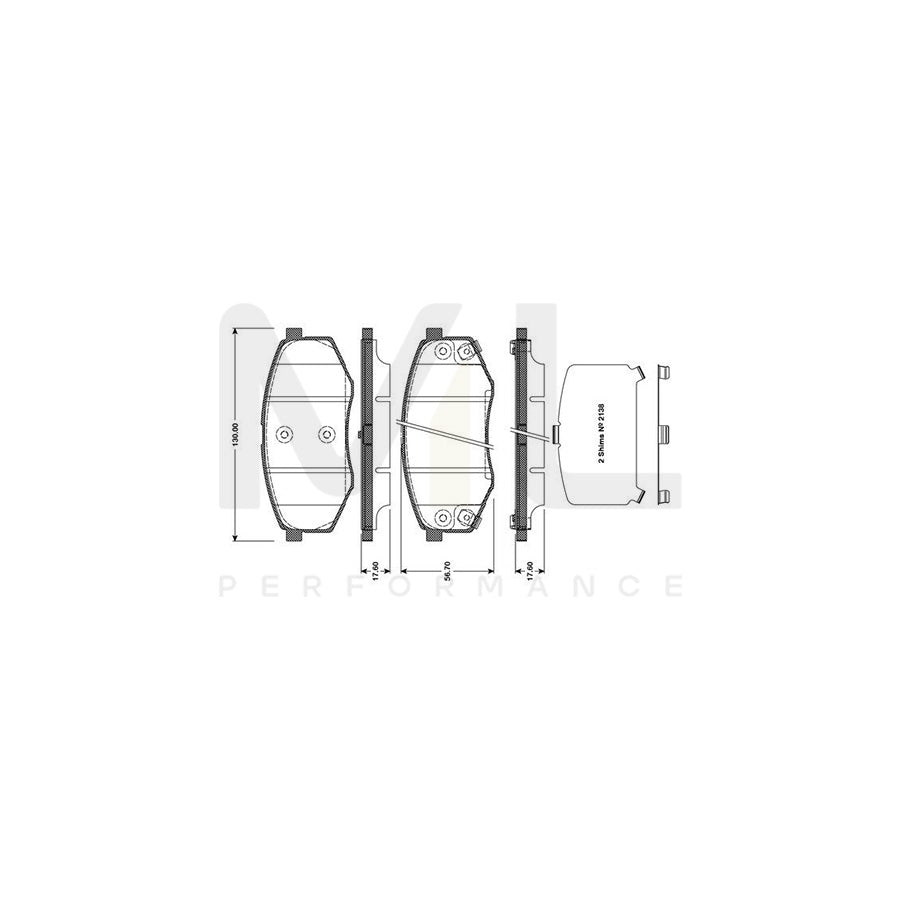 Bosch 0986Tb3113 Brake Pad Set For Hyundai Sonata Vi (Yf) Excl. Wear Warning Contact  | ML Performance Car Parts