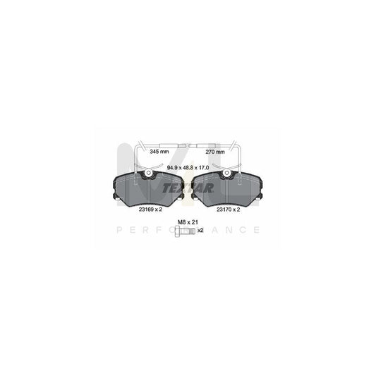 TEXTAR 2316901 Brake pad set with integrated wear warning contact, with brake caliper screws | ML Performance Car Parts