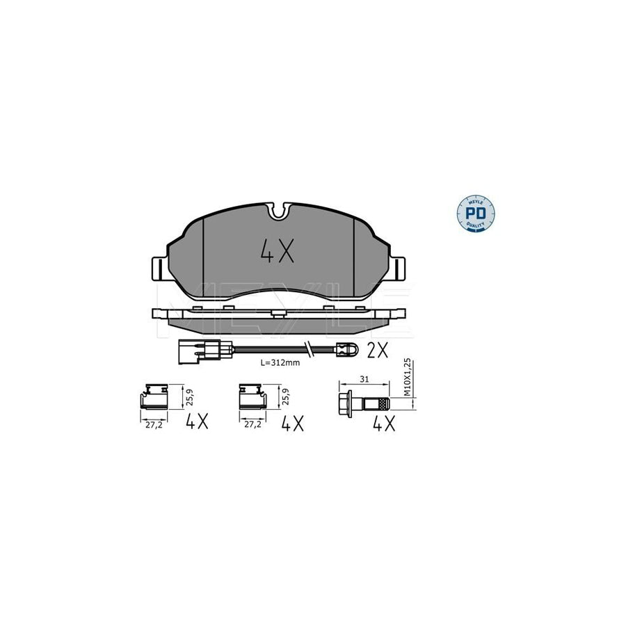 Meyle 025 220 3417/Pd Brake Pad Set For Ford Transit