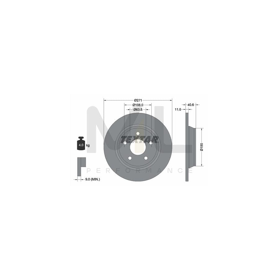 TEXTAR 92303503 Brake Disc for FORD FOCUS Solid, Coated, without wheel hub, without wheel studs | ML Performance Car Parts