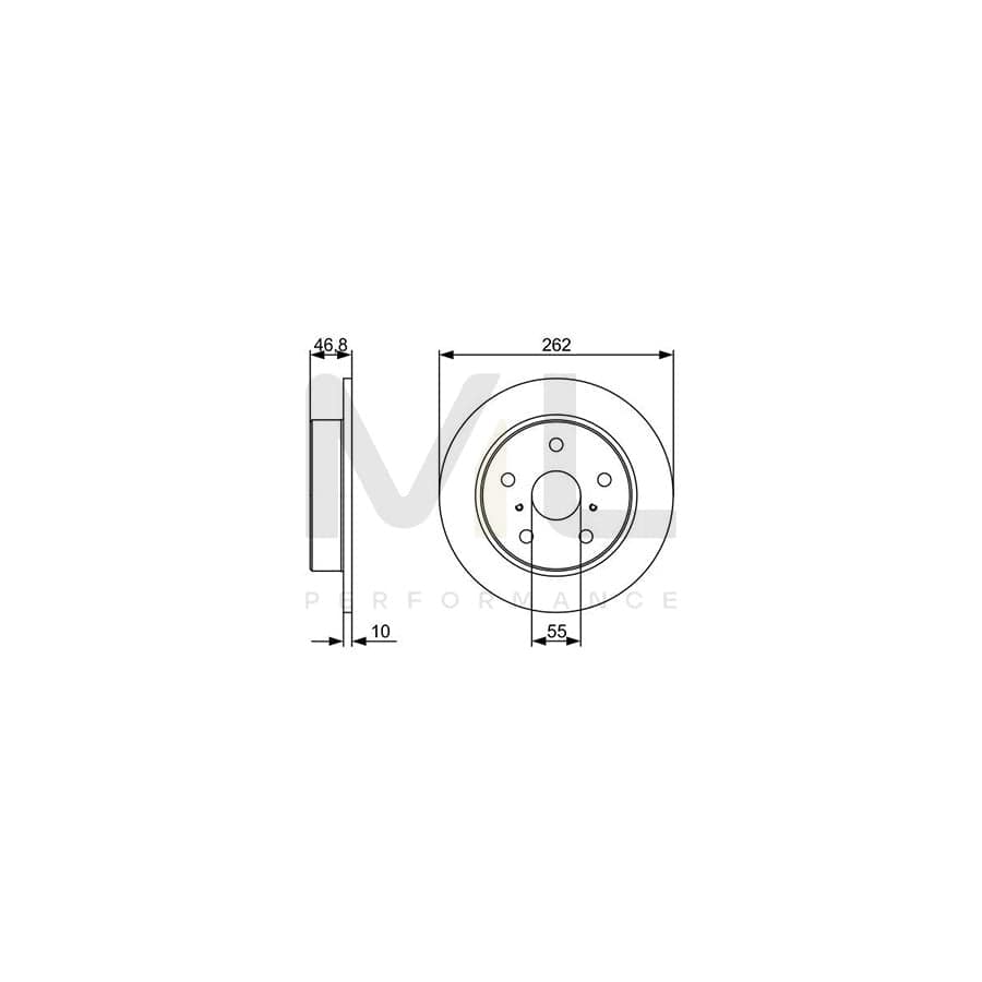 BOSCH 0 986 479 V55 Brake Disc Solid, Oiled | ML Performance Car Parts
