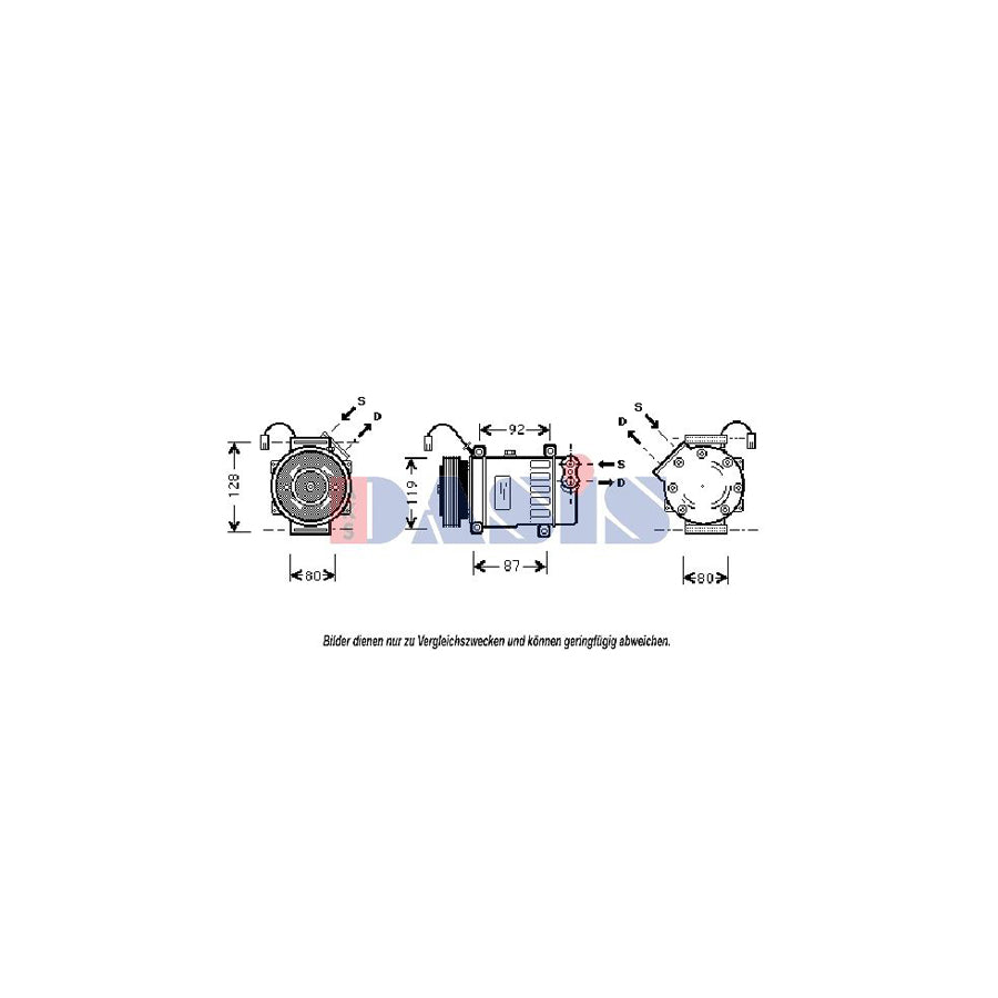 AKS Dasis 851369N Compressor, Air Conditioning for Citroen Xsara Picasso (N68)