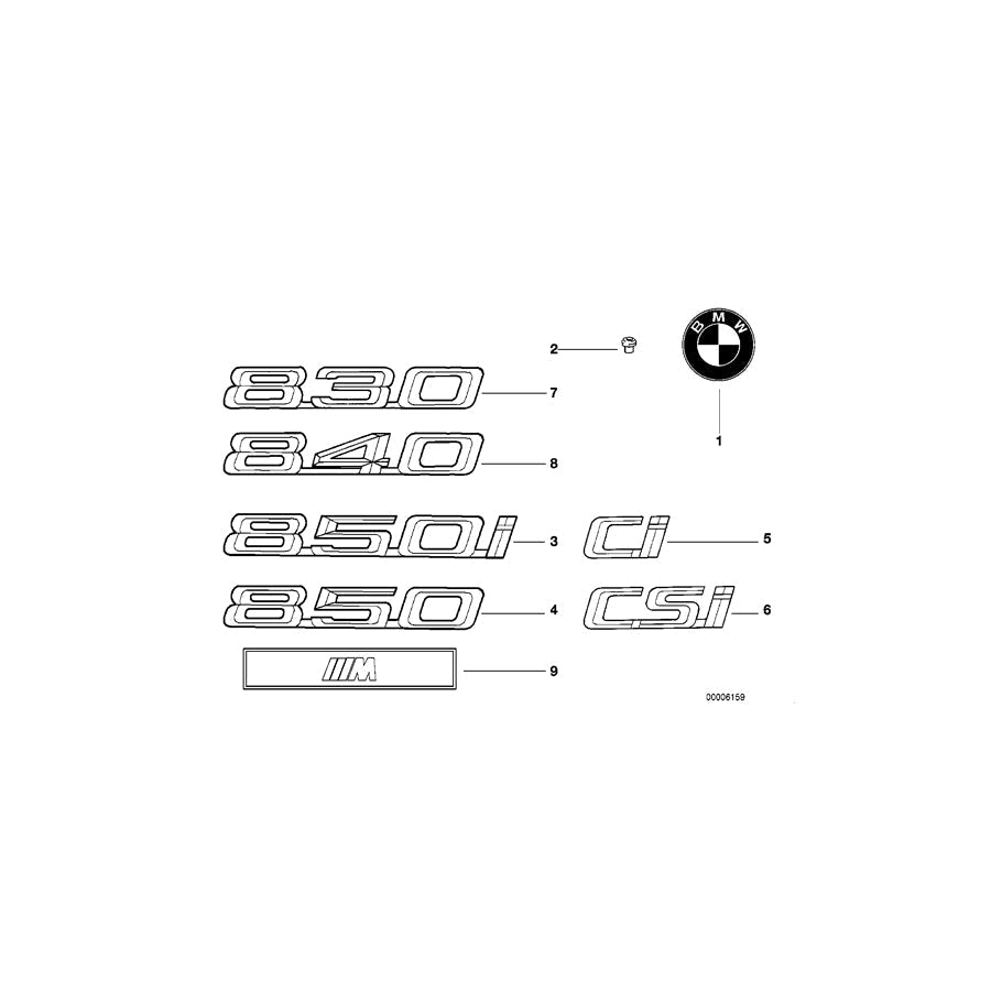 Genuine BMW 51148165174 E31 Emblem Adhered Rear -CI- (Inc. 840i) | ML Performance UK Car Parts
