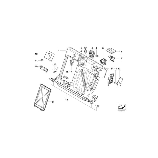 Genuine BMW 52208267095 E46 Lock Panel, Left GRAU (Inc. 316i, 325xi & 320i) | ML Performance US Car Parts