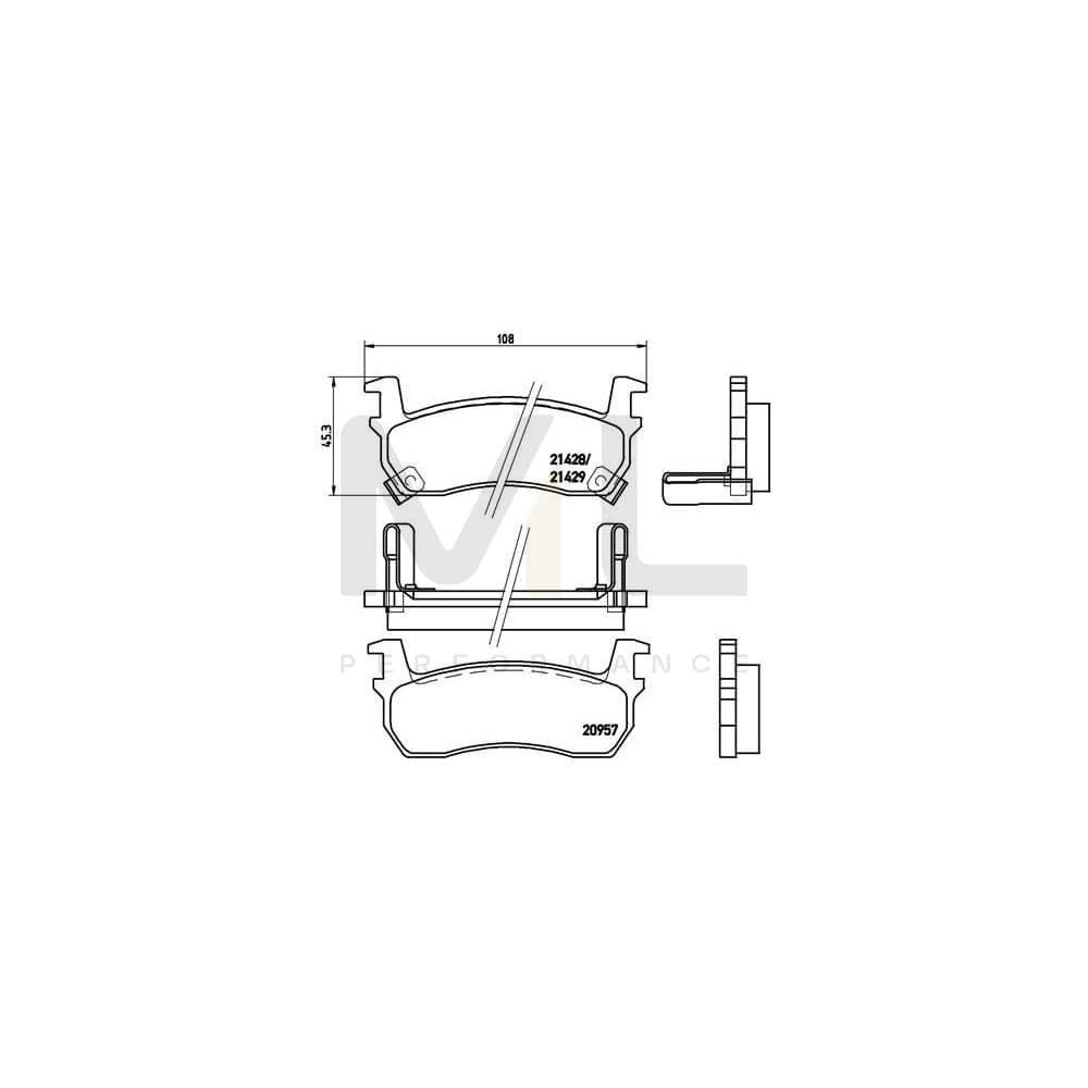 Brembo P 56 057 Brake Pad Set With Acoustic Wear Warning | ML Performance Car Parts