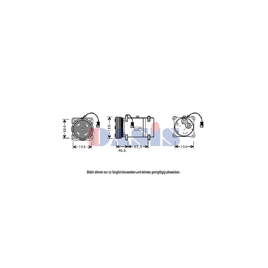 AKS Dasis 851368N Compressor, Air Conditioning for Citroen Xsara Picasso (N68)
