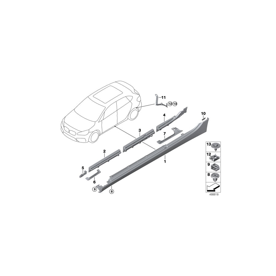 Genuine BMW 51777338265 F45 F46 Cover, Opening, Front Left (Inc. 218i, 214d & 216d) | ML Performance US Car Parts