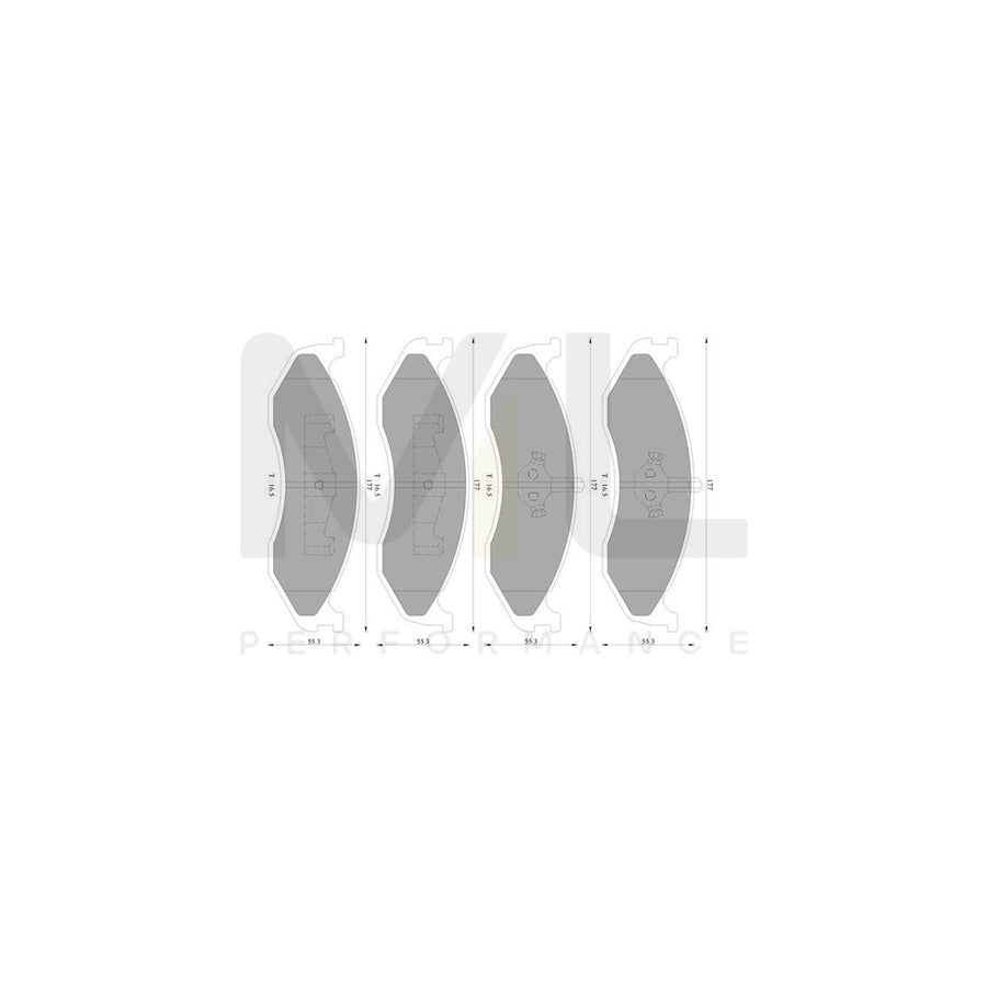 Bosch 0986Ab3079 Brake Pad Set With Anti-Squeak Plate, With Piston Clip BP3079N | ML Performance Car Parts