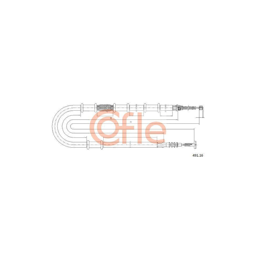 Cofle 491.16 Hand Brake Cable for Fiat Multipla (186)